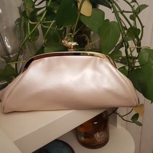 Estee & Lilly satin look faux leather clutch